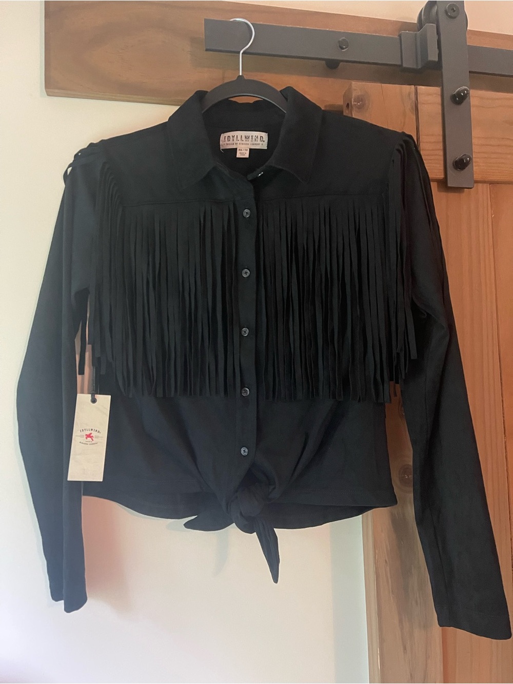 Idyllwind Fate Feaux Suede Black Fringe Shirt